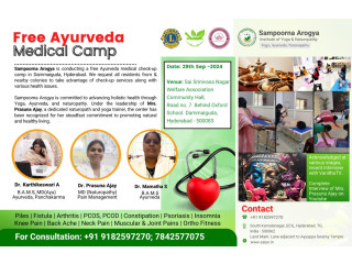 Sampoorna Arogya is organizing a free medical camp in Dammaiguda, Hyderabad on September 29, 2024.